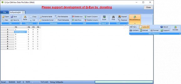 Portable Q-Eye QlikView Data File Editor screenshot
