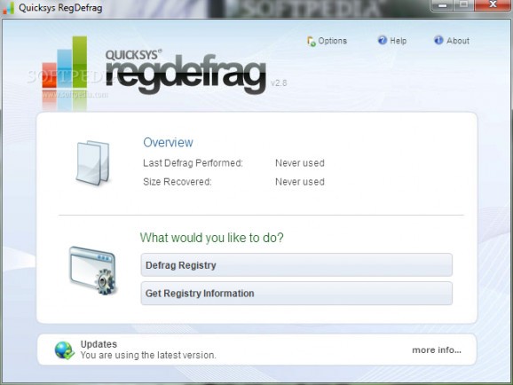 Portable Quicksys RegDefrag screenshot