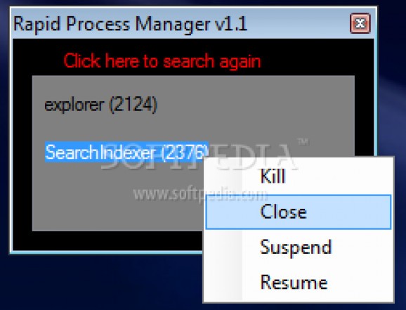 Portable Rapid Process Manager screenshot