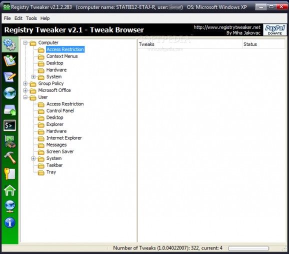 Portable Registry Tweaker screenshot