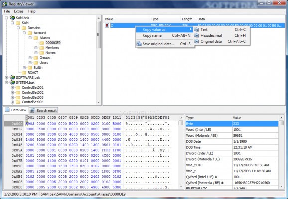 Portable RegistryViewer screenshot