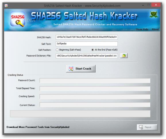 Portable SHA256 Salted Hash Kracker screenshot