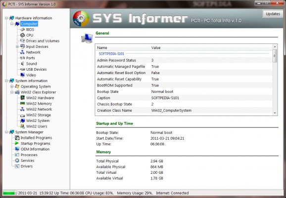 Portable SYS Informer screenshot