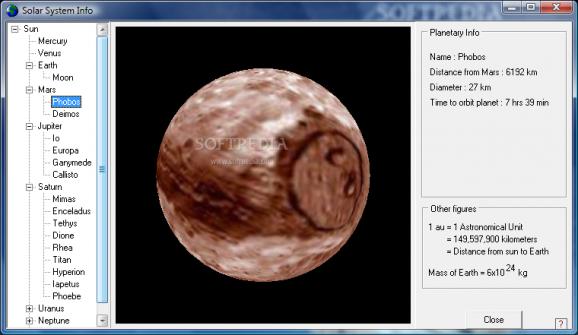 Portable Solar System Information screenshot