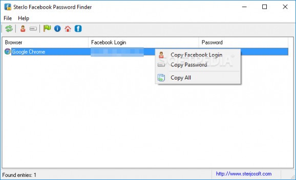 Portable SterJo Facebook Password Finder screenshot