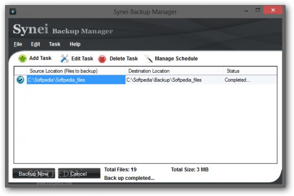Portable Synei Backup Manager screenshot
