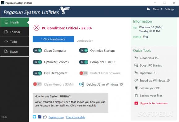 Portable Pegasun System Utilities screenshot