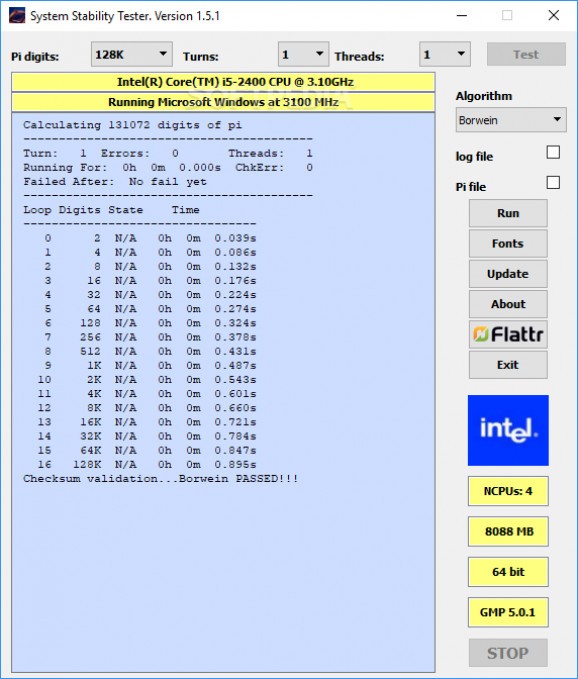 Portable System Stability Tester screenshot