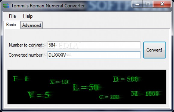 Portable Tommi's Roman Numeral Converter screenshot