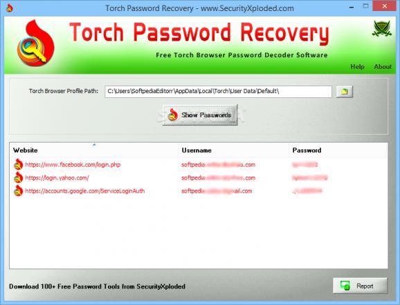 Portable Torch Password Recovery screenshot