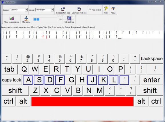 Portable TypeFaster Standard screenshot