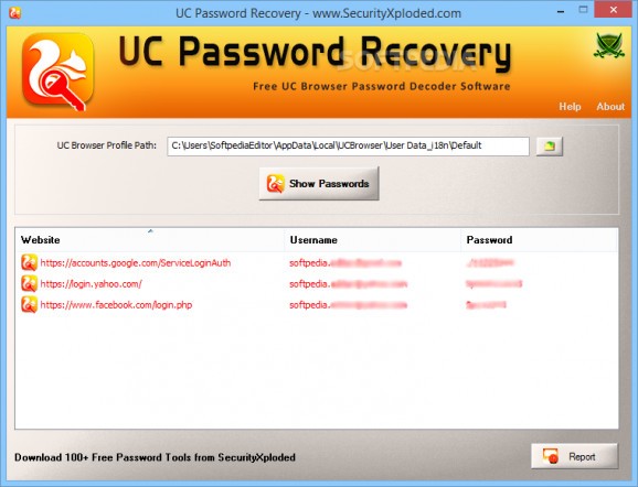 Portable UC Password Recovery screenshot