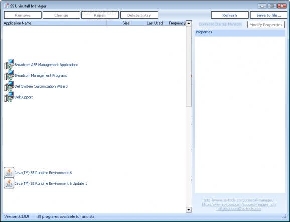 Portable SS Uninstall Manager screenshot