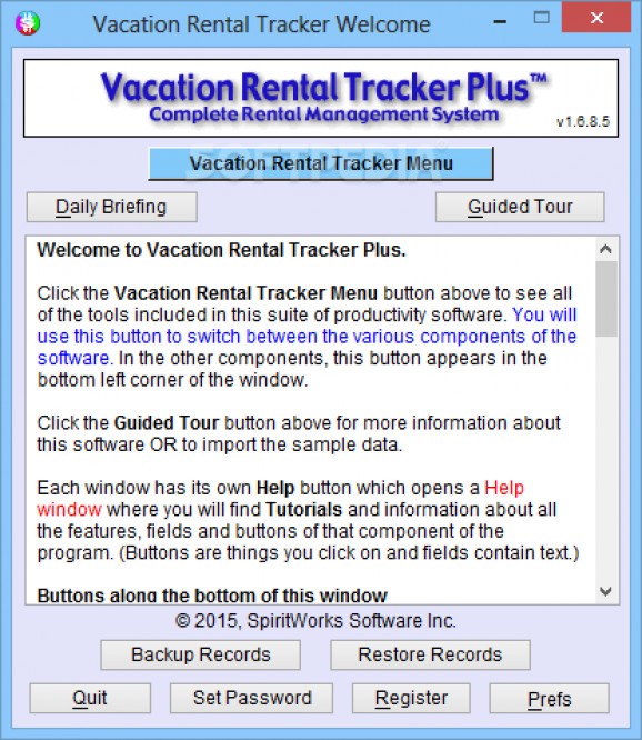 Portable Vacation Rental Tracker Plus screenshot