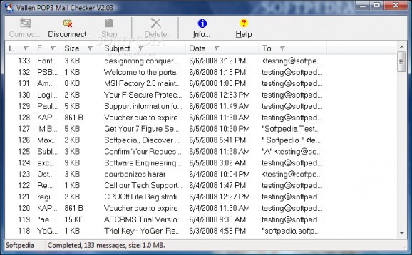 Portable Vallen POP3 Mail Checker screenshot