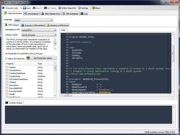 Portable WMI Delphi Code Creator screenshot