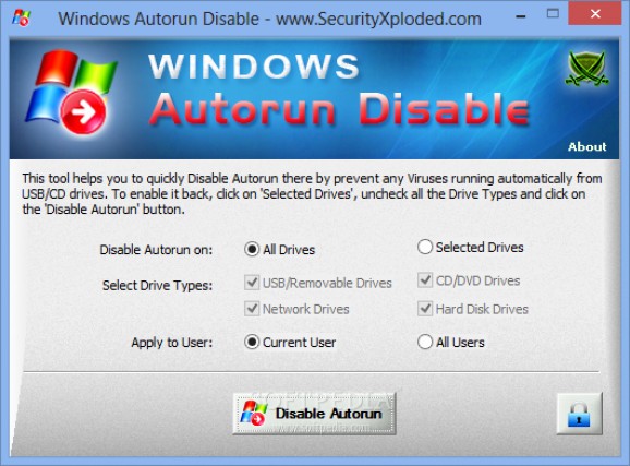Portable Windows Autorun Disable screenshot