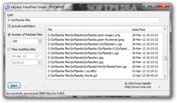 Portable eXpress FreshFiles Finder screenshot
