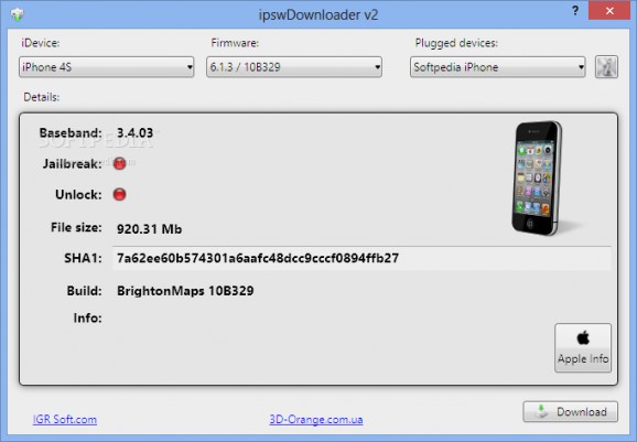 Portable ipswDownloader screenshot