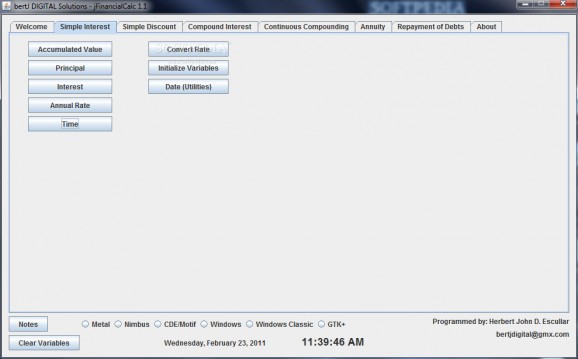 Portable jFinancialCalc screenshot