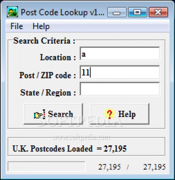 Post Code Lookup screenshot