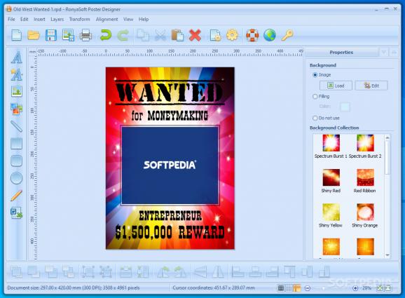 RonyaSoft Poster Designer screenshot