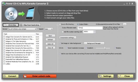 Power CD+G to MP4 Karaoke Converter screenshot