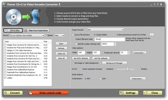 Power CD+G to Video Karaoke Converter screenshot