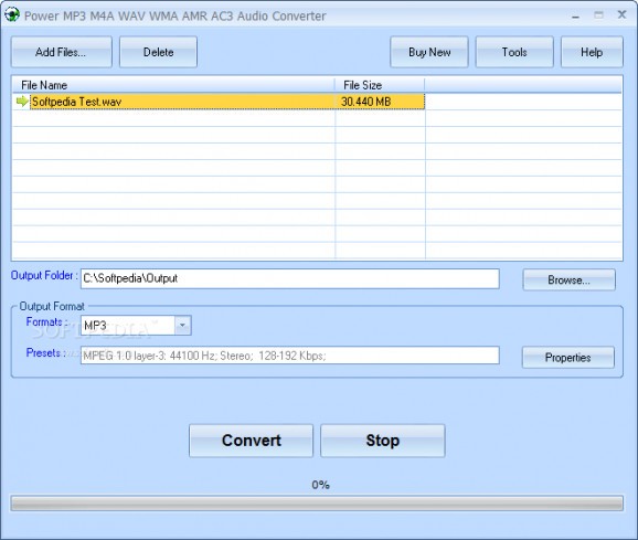 Power MP3 M4A WAV WMA AMR AC3 Audio Converter screenshot