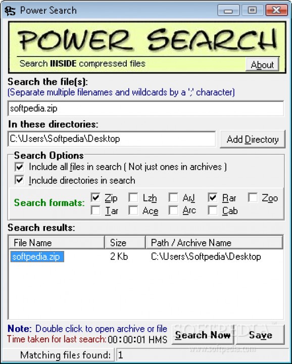 Power Search screenshot