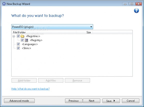 PowerISO Backup4all Plugin screenshot
