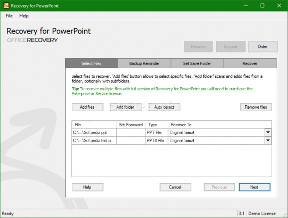 Recovery for PowerPoint screenshot