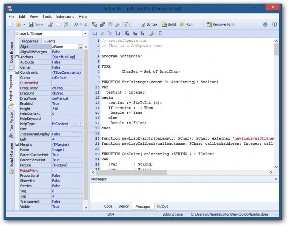 pdScript IDE Portable screenshot