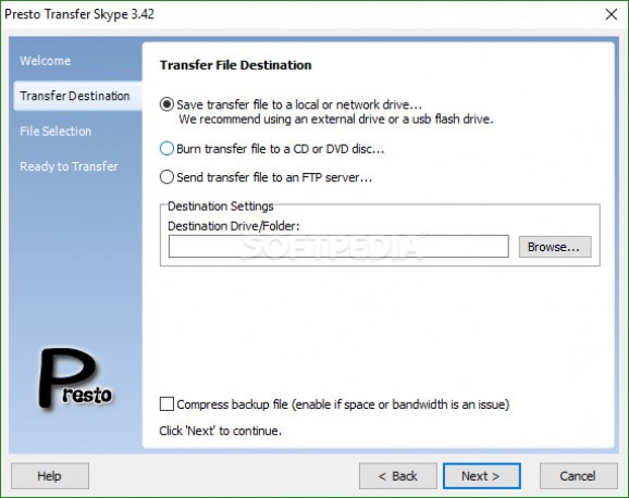 Presto Transfer Skype screenshot
