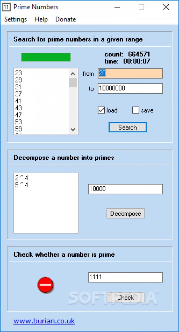 Prime Numbers Portable screenshot