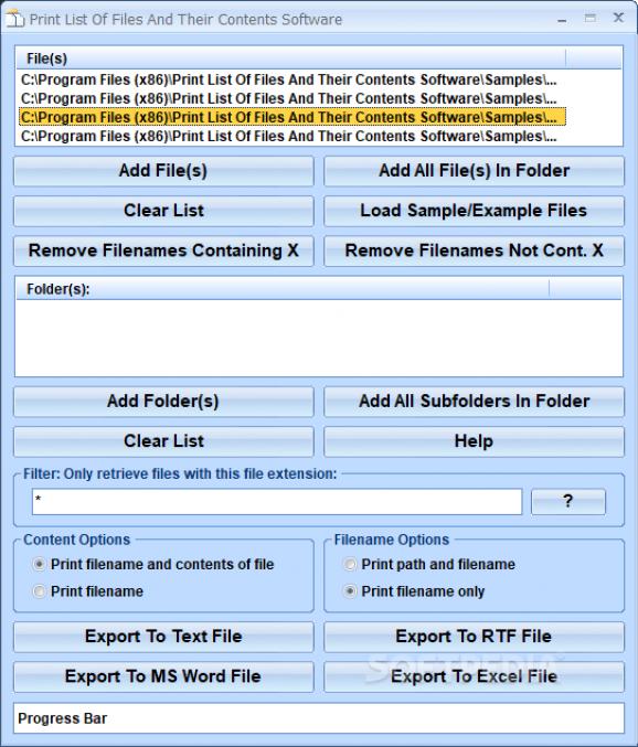 Print List Of Files And Their Contents Software screenshot