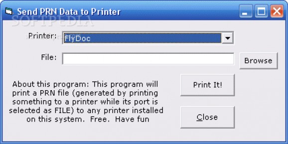 PrintPRNtoPrinter screenshot