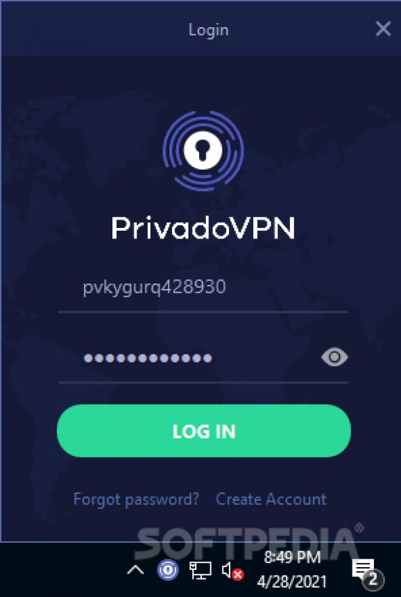 PrivadoVPN screenshot