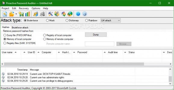 Proactive Password Auditor screenshot