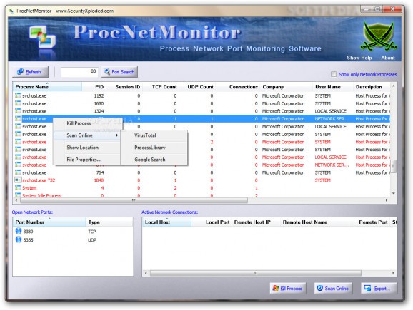ProcNetMonitor Portable screenshot