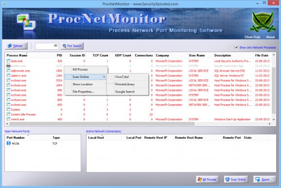 ProcNetMonitor screenshot