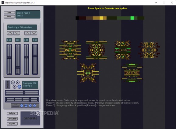Procedural Sprite Generator screenshot