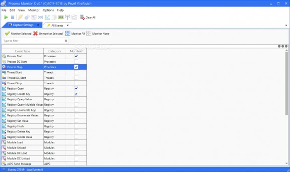 Process Monitor X screenshot