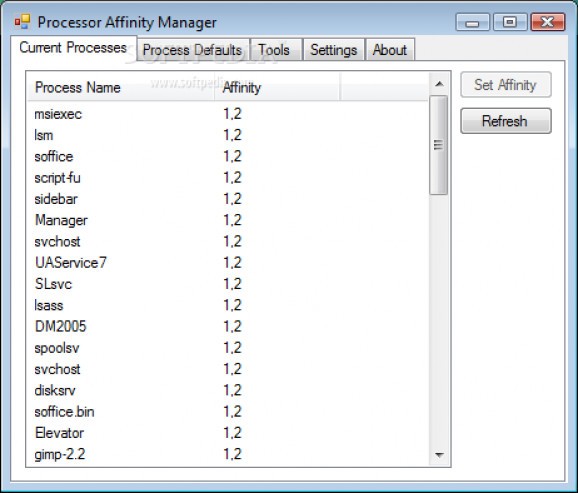 Processor Affinity Manager screenshot