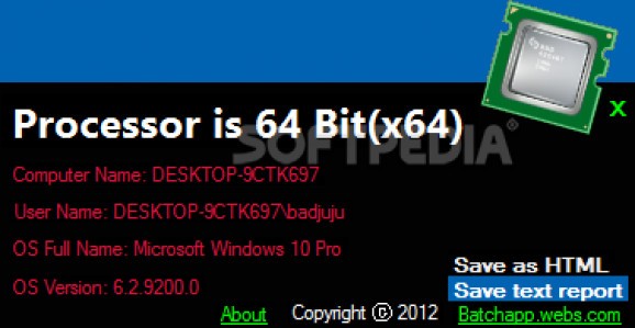 Processor X32 or X64 screenshot