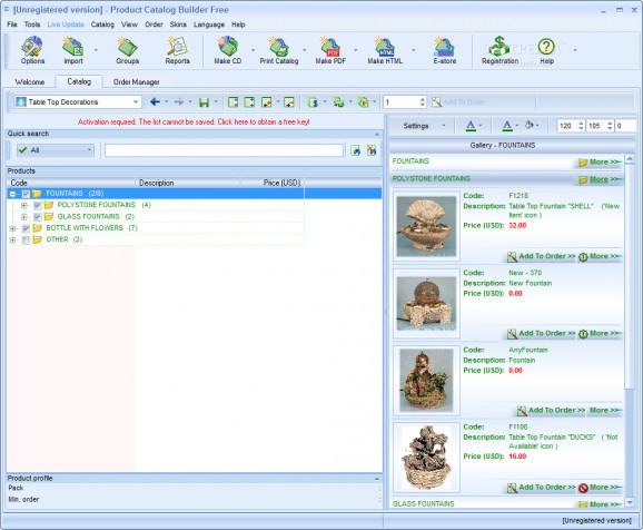 Product Catalog Builder screenshot