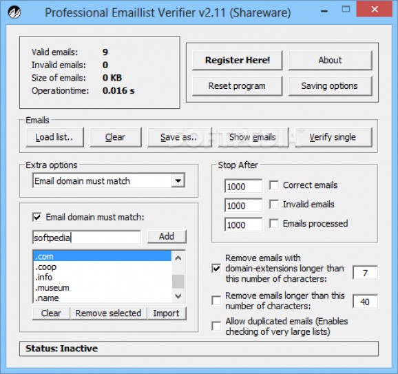 Professional Emaillist Verifier screenshot