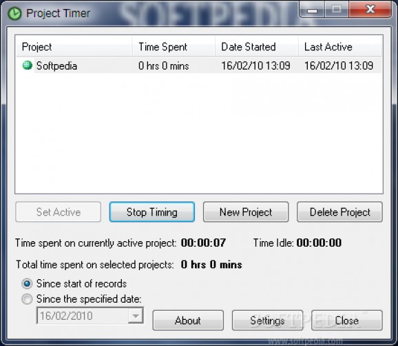 Project Timer screenshot