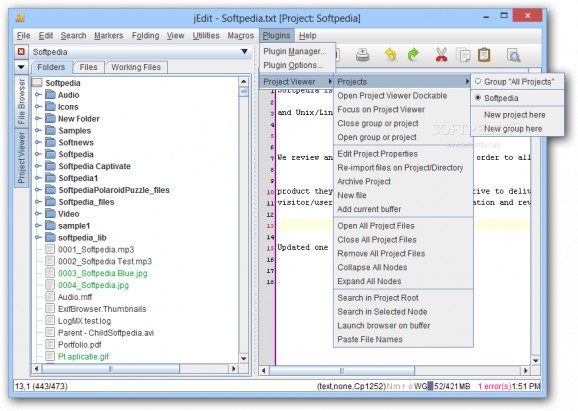 Project Viewer for jEdit screenshot