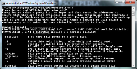 Proxy Tester and WPAD Generator screenshot